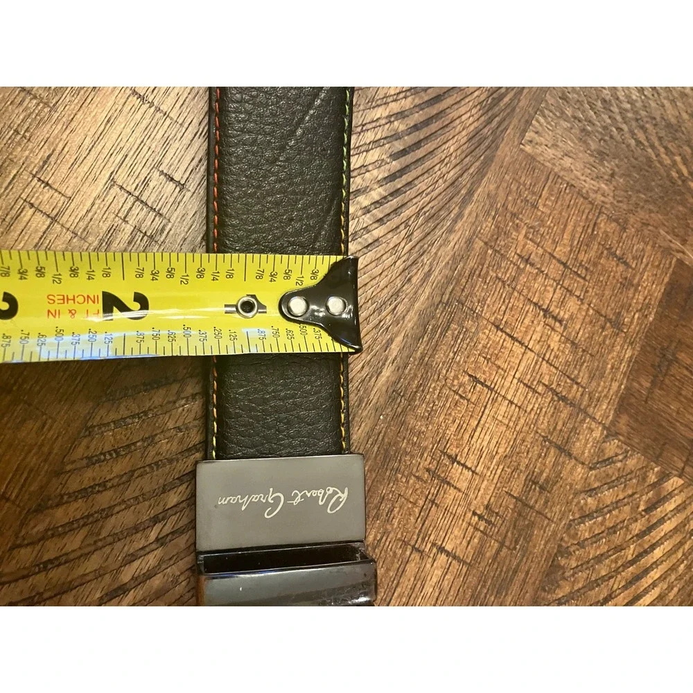 Robert Graham Mens Black‎ Pebbled Belt Rainbow Contrast Stitching 34 RG300266
